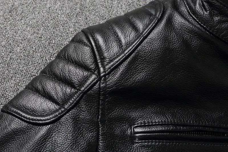 Men's 100% Cowhide Leather Motorcycle Jacket