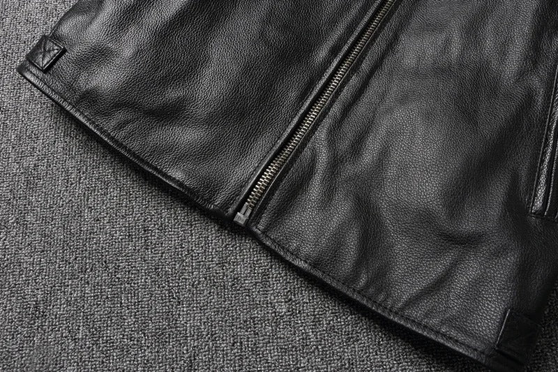 Men's 100% Cowhide Leather Motorcycle Jacket