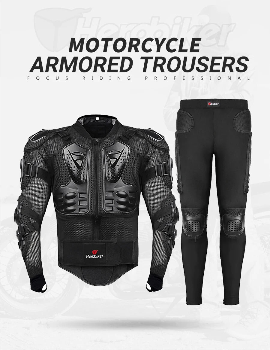 Motorcycle Armored Jacket & Pants Set – Full Protective Riding Gear