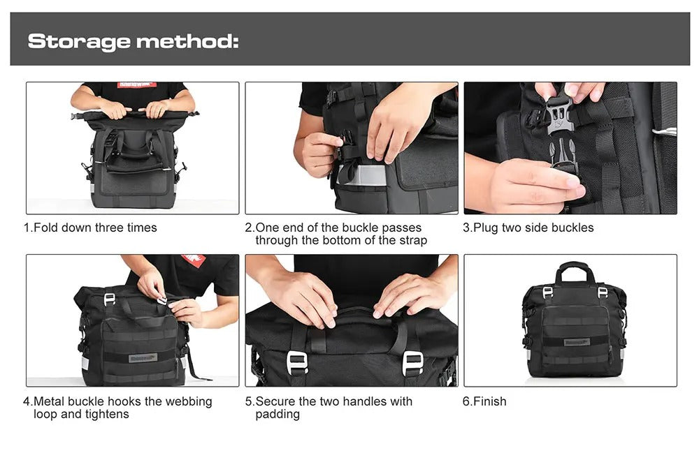 Waterproof Expandable Motorcycle Side Bag – 20L to 30L