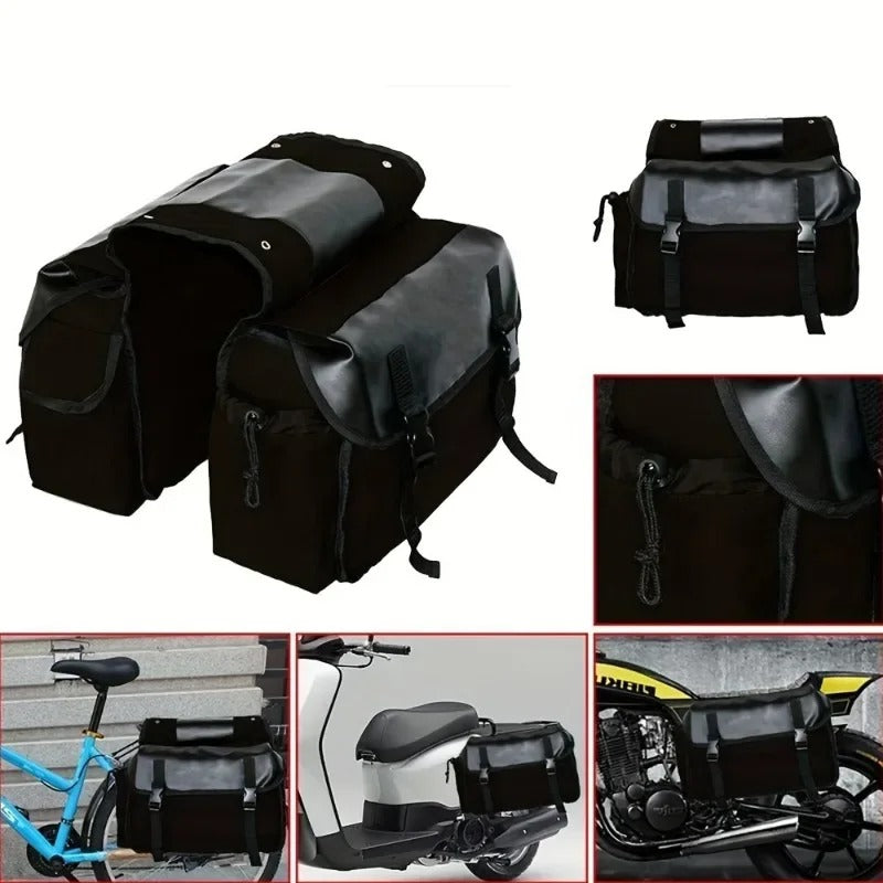 Universal Motorcycle Saddle Bag – Large Capacity Canvas Panniers
