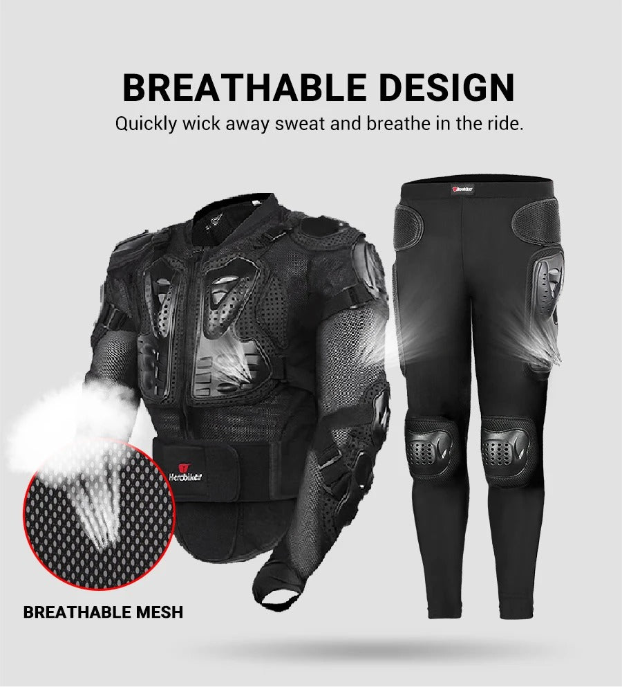 Motorcycle Armored Jacket & Pants Set – Full Protective Riding Gear