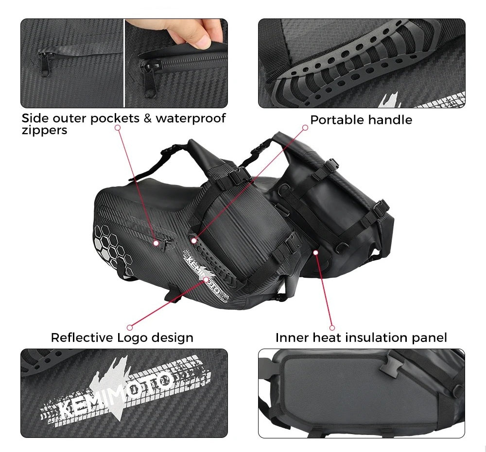 Motorcycle Saddlebags – 28L / 48L Waterproof Side Panniers