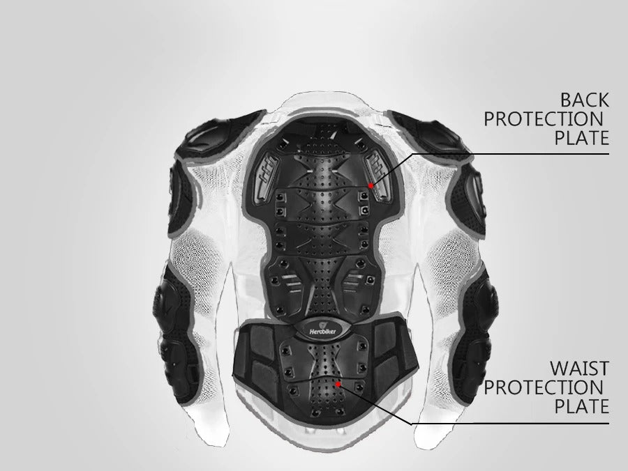 Motorcycle Full Body Armor Jacket – Spine, Chest & Shoulder Guards
