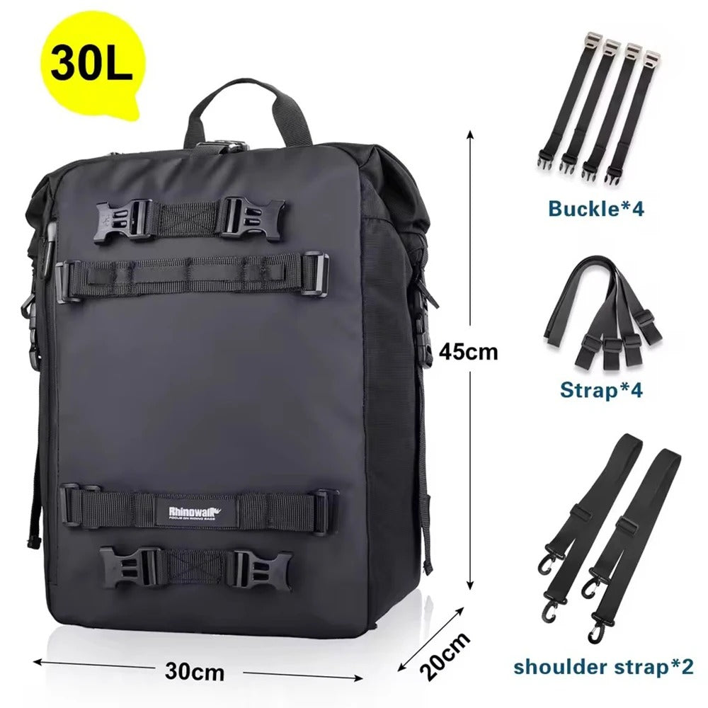 10L/20L/30L Motorcycle Back Seat Bag – Waterproof Multifunctional Pannier