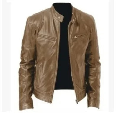 PU Leather Motorcycle Jacket – Autumn/Winter Casual Badass Coat