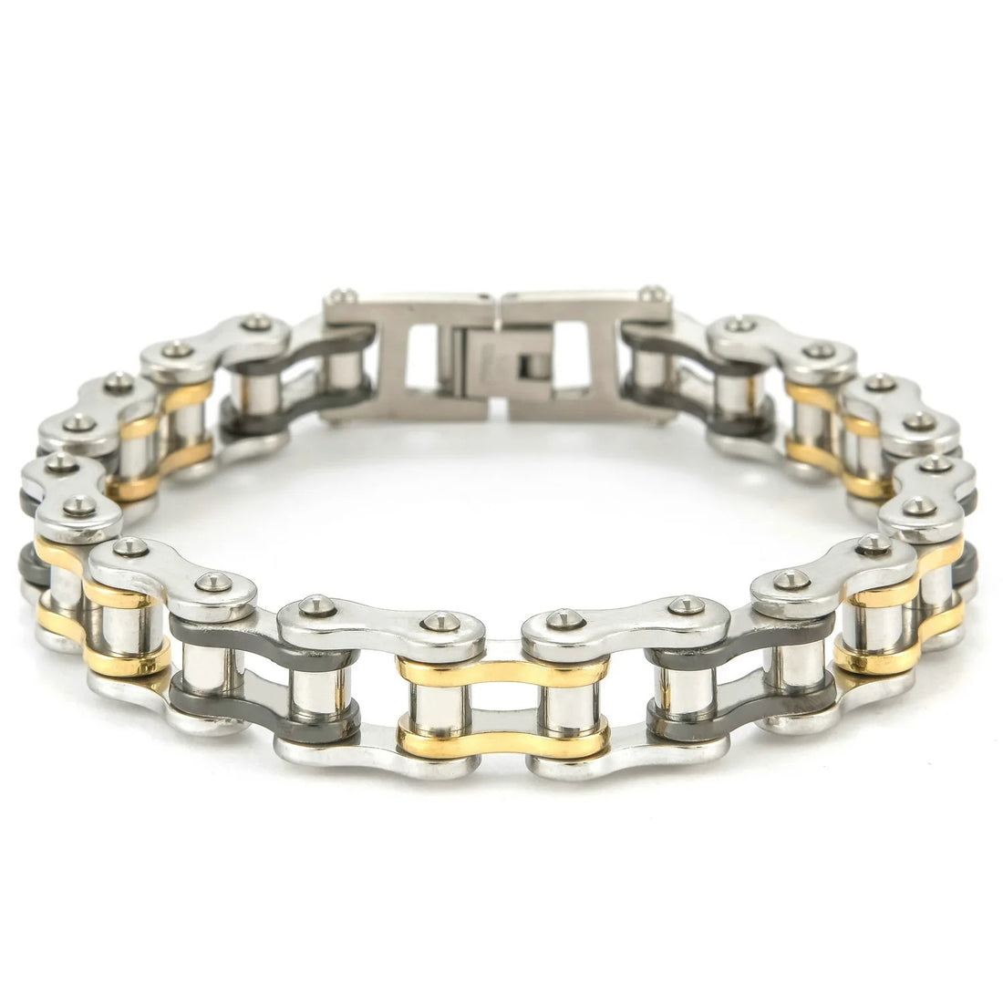 Stainless Steel Biker Chain Bracelet – Punk Motorcycle Style