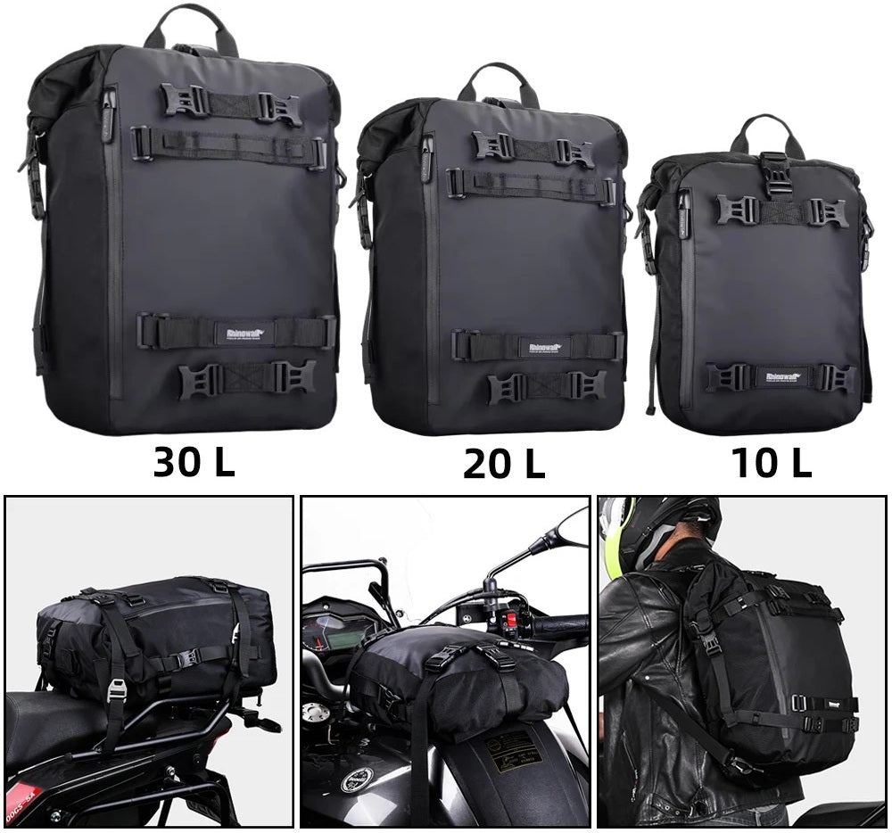 10L/20L/30L Motorcycle Back Seat Bag – Waterproof Multifunctional Pannier