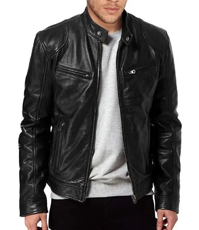 PU Leather Motorcycle Jacket – Autumn/Winter Casual Badass Coat