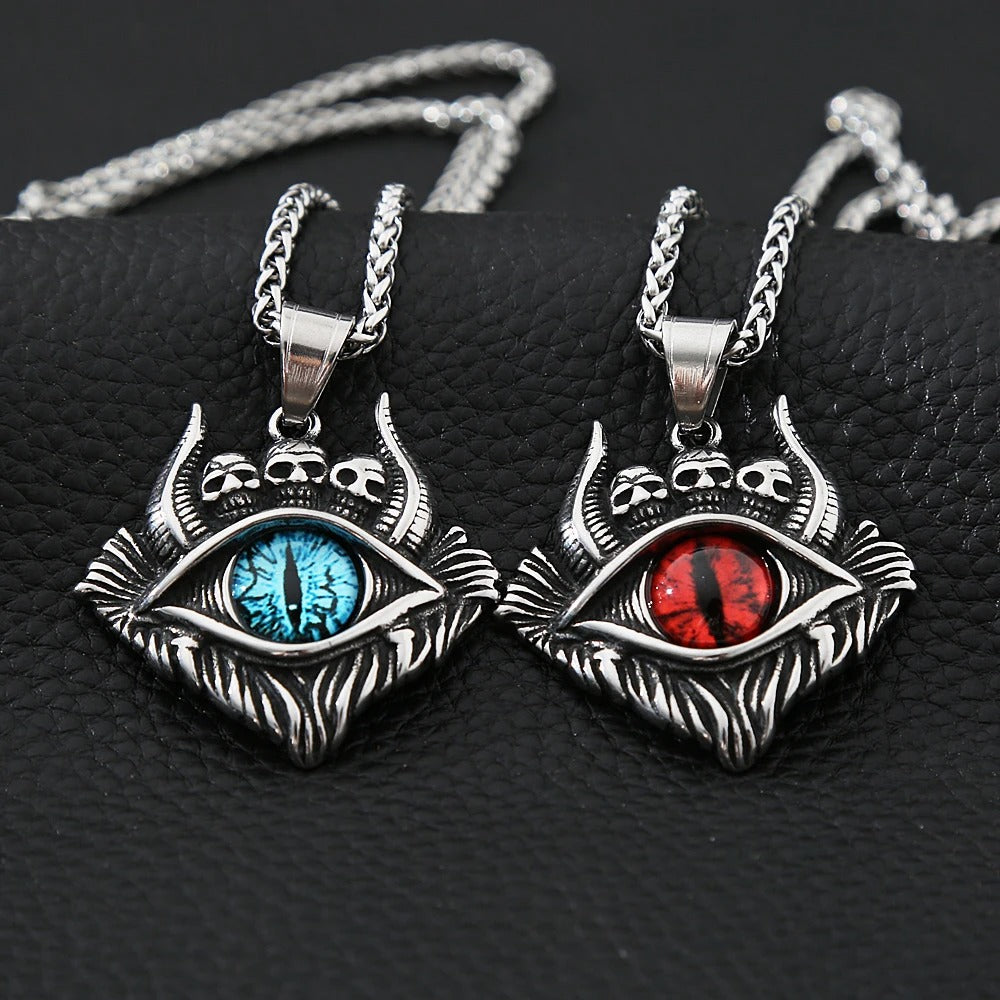 Retro Skull Demon Eye Necklace