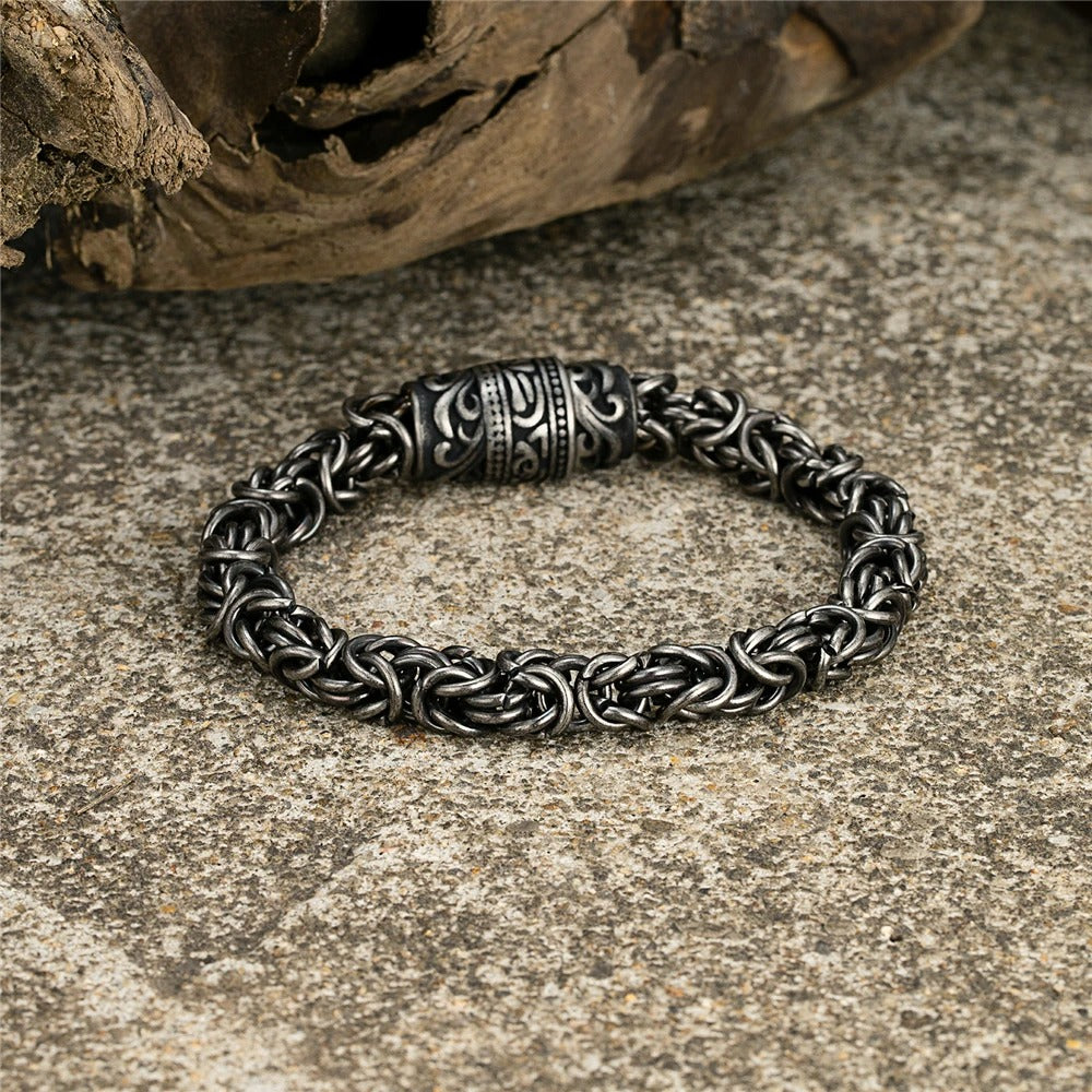 Fleur-de-lis Byzantine Chain Bracelet – Antique Steel