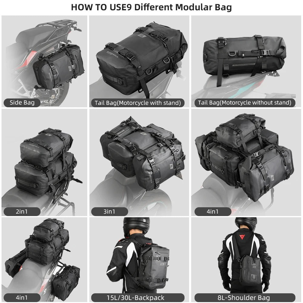 Motorcycle Tail Bag 30L – Large Waterproof Touring Pack
