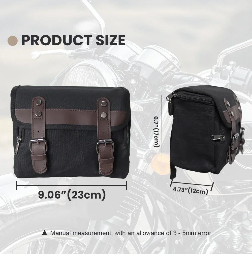Universal Retro Waterproof Motorcycle Saddle Bag with Removable Inner Bag