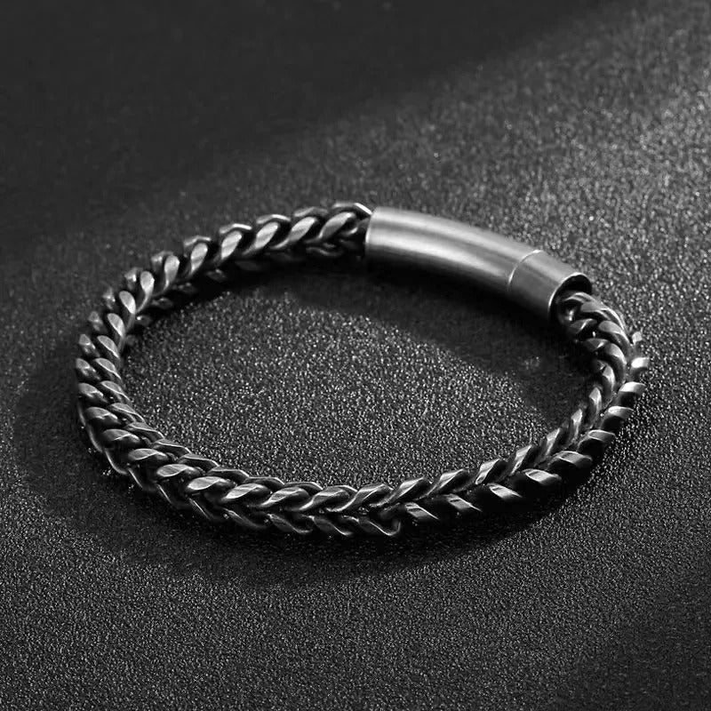 Vintage Stainless Steel Link Chain Bracelet