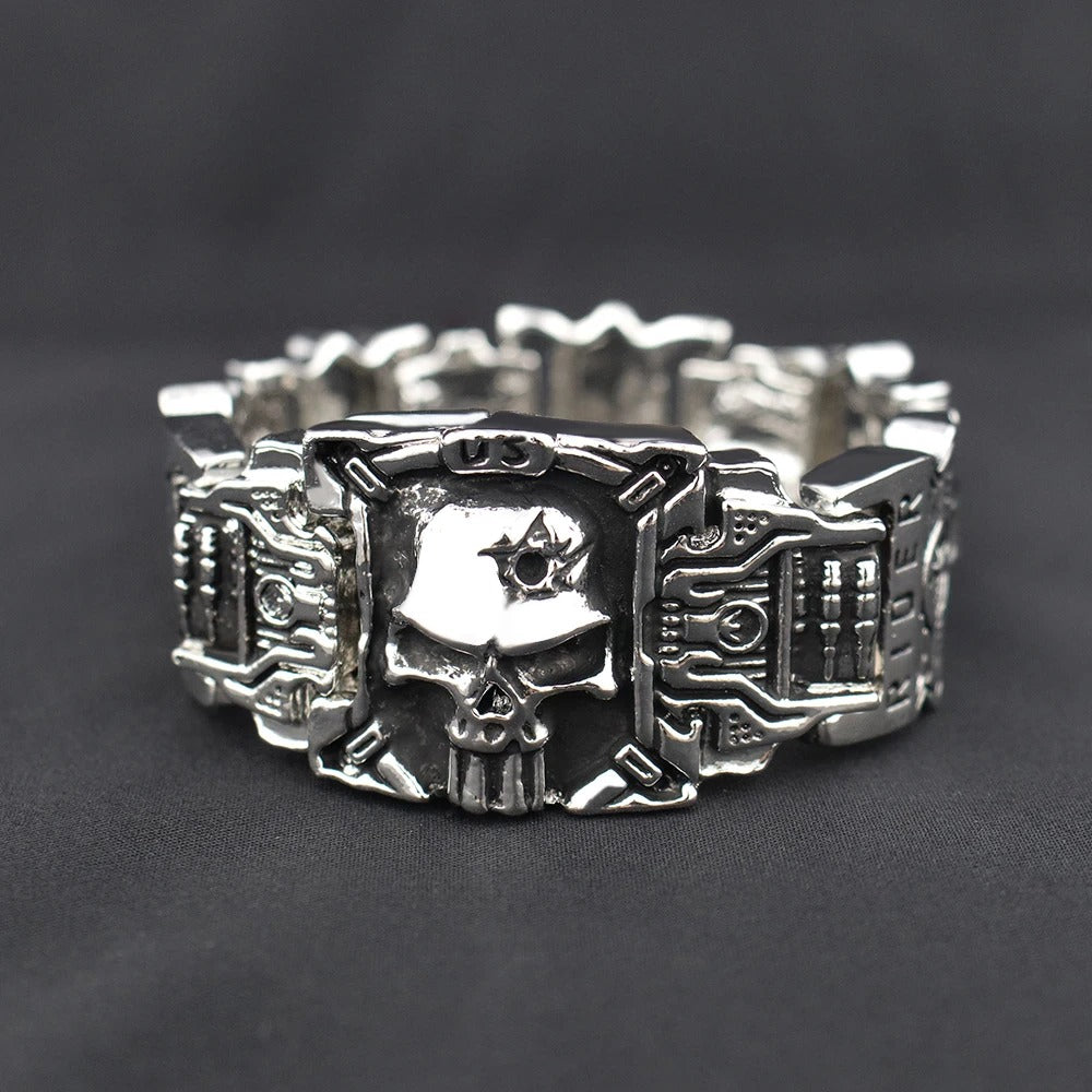 Vintage Skull Rider Bracelet – Gothic Motorcycle Jewelry