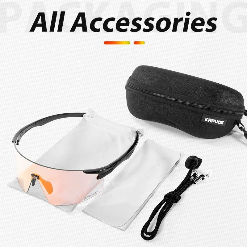 Rimless Photochromic Cycling & Motorcycle Sunglasses – Unisex Outdoor Sports Eyewear