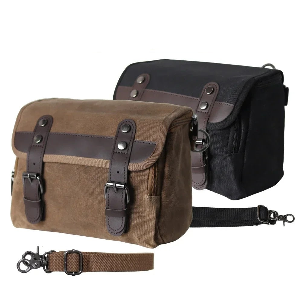 Universal Retro Waterproof Motorcycle Saddle Bag with Removable Inner Bag