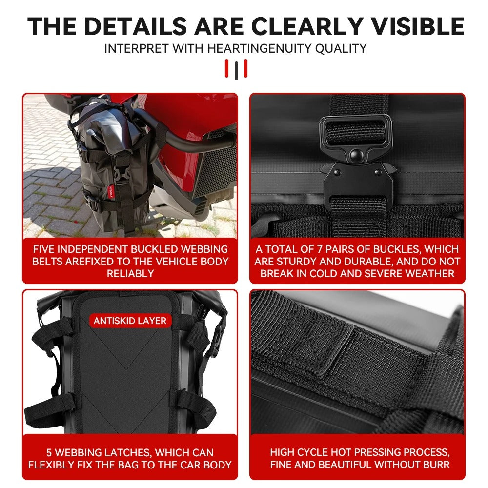 Motorcycle Tank Side Bag – 8L Waterproof Crash Bar Tool Pack