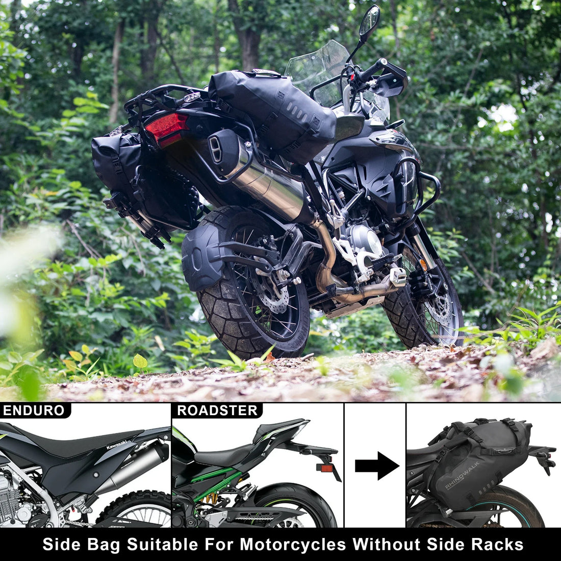 Motorcycle Saddle Bags – 100% Waterproof Panniers 18L / 28L / 48L