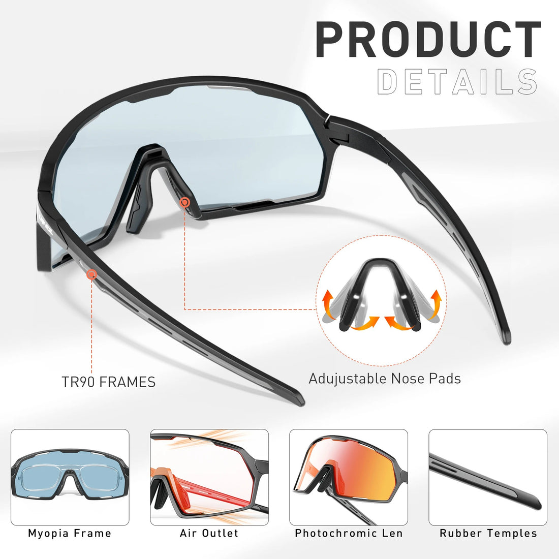Photochromic Cycling & Motorcycle Sunglasses – Unisex Outdoor Sports Eyewear