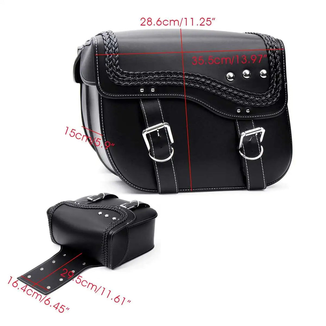 Universal PU Leather Motorcycle Saddlebags – Waterproof Side Bags