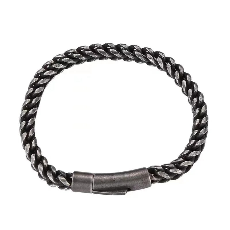 Vintage Stainless Steel Link Chain Bracelet