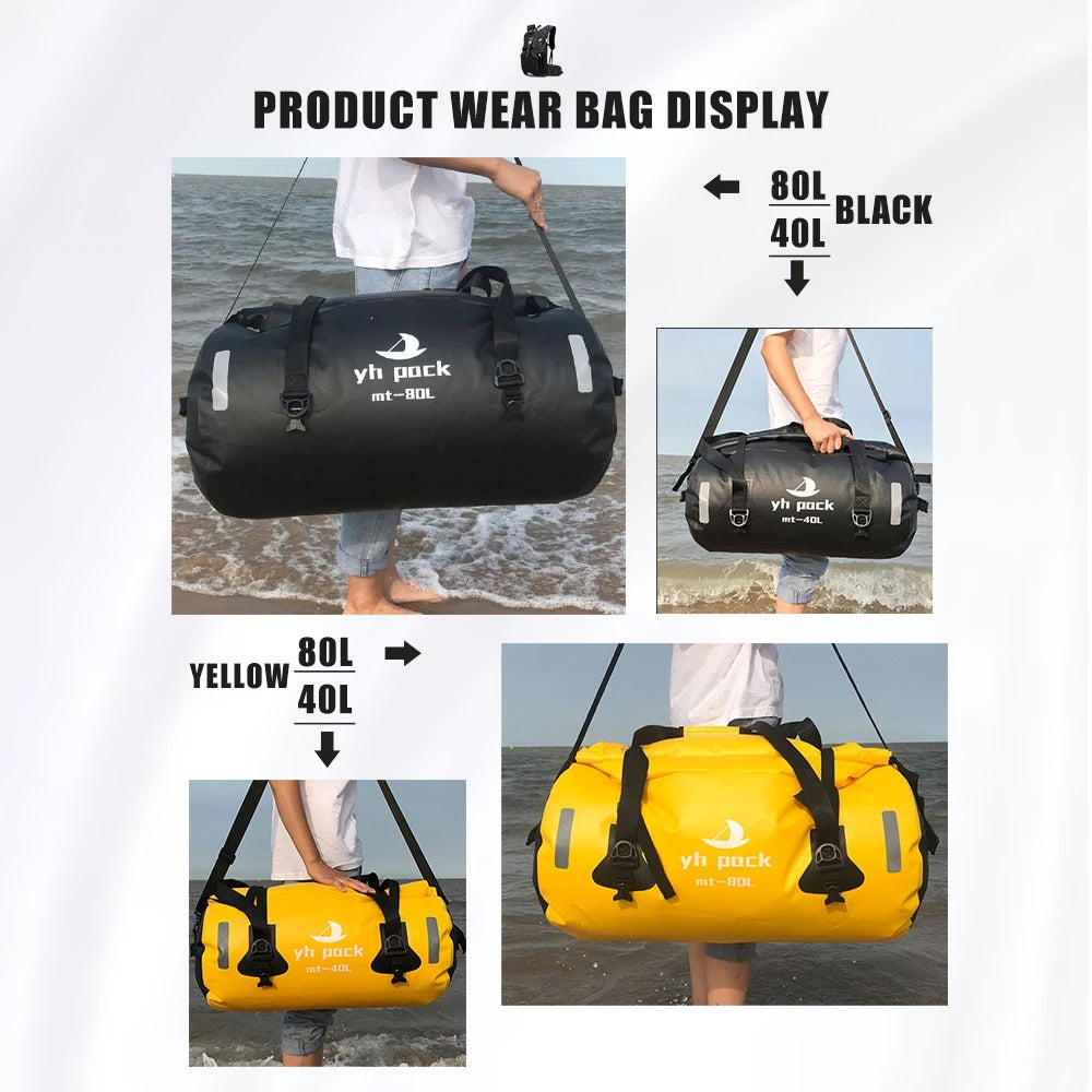 Waterproof Motorcycle Rear Bag 40L/66L/80L/90L – Travel Saddle Luggage