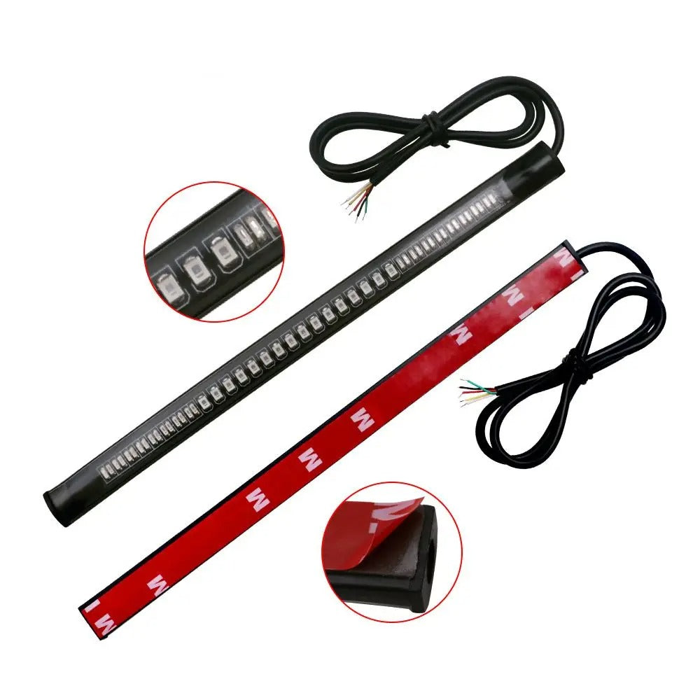 Flexible 48 LED Motorcycle Light Bar Strip Turn Signal Tail Brake – Universal Fit