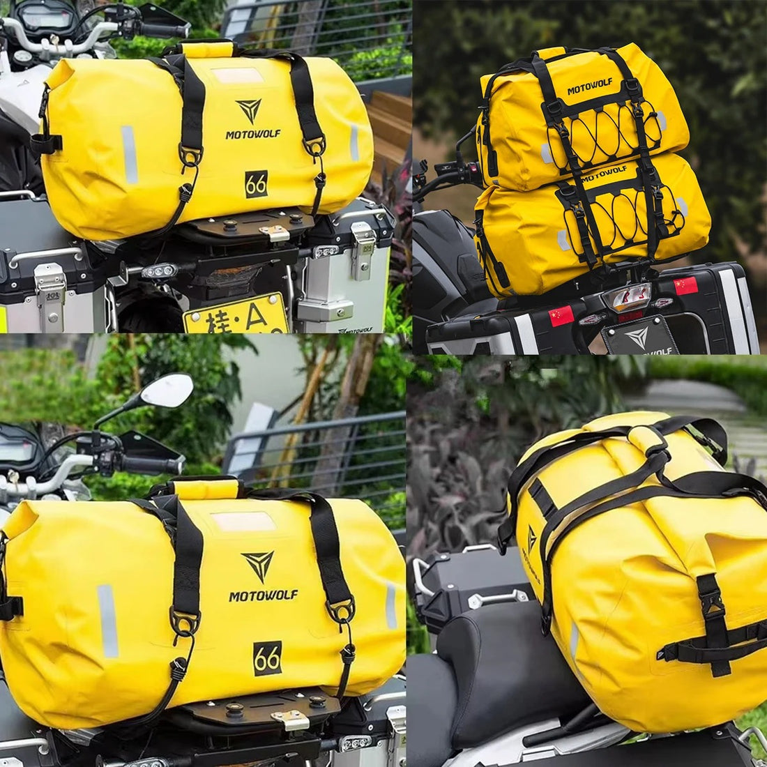 Waterproof Motorcycle Rear Bag 40L/66L/80L/90L – Travel Saddle Luggage