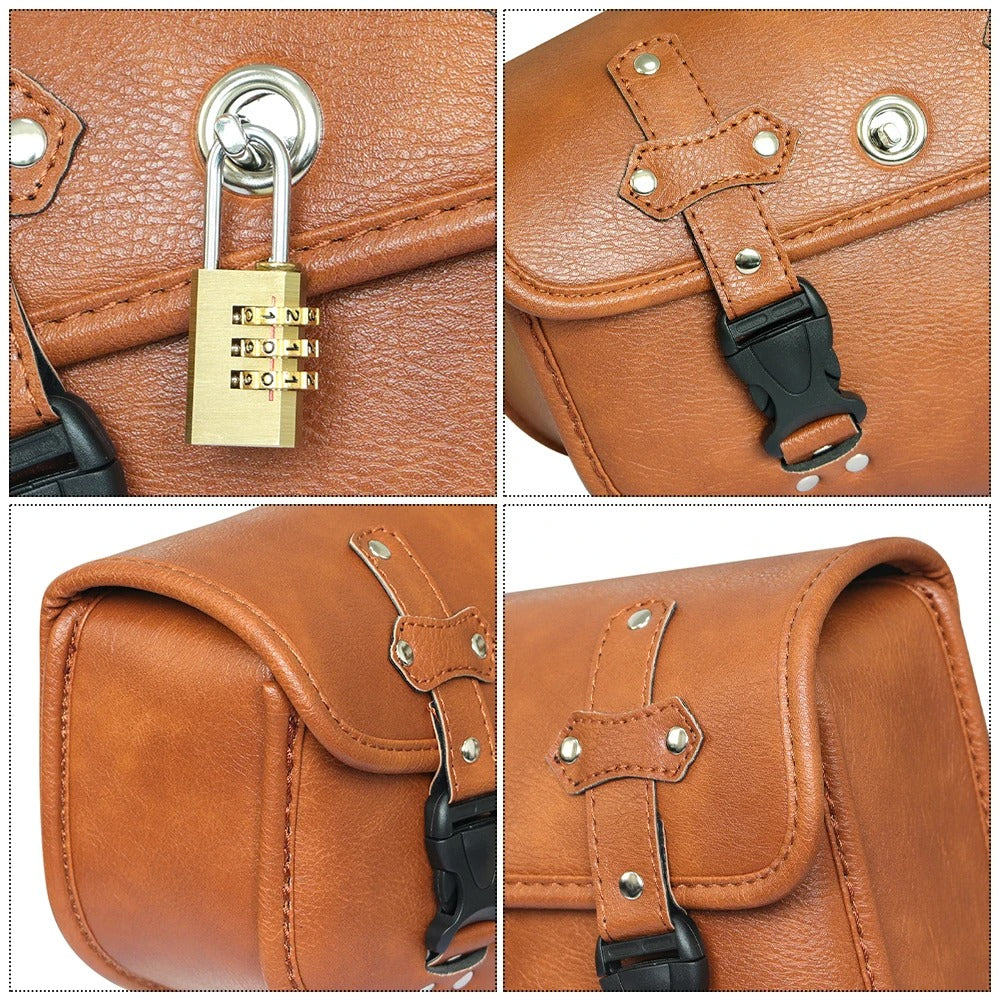 Waterproof PU Leather Motorcycle Side Saddle Bags – Universal