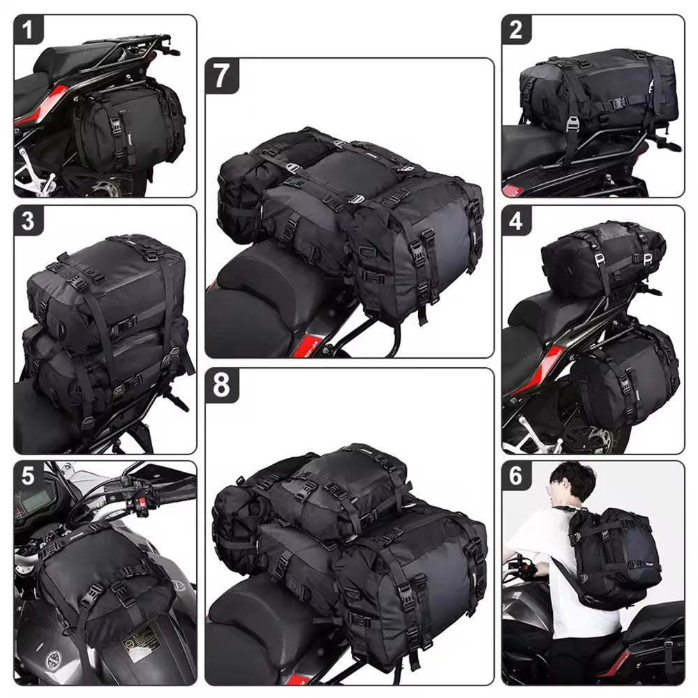 10L/20L/30L Motorcycle Back Seat Bag – Waterproof Multifunctional Pannier