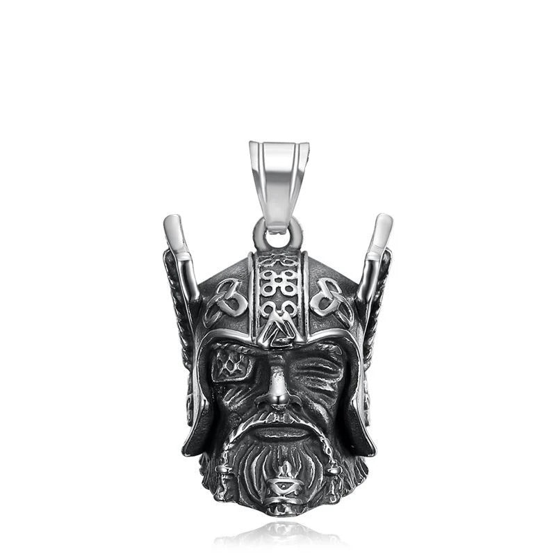 Vintage Viking Warrior Bell Pendant – Motorcycle Guardian Necklace