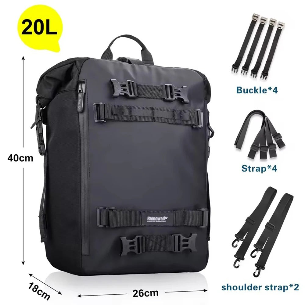 10L/20L/30L Motorcycle Back Seat Bag – Waterproof Multifunctional Pannier