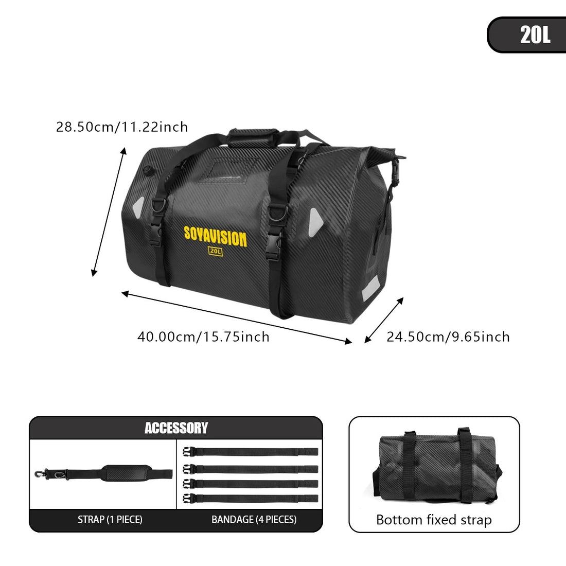 Waterproof Motorcycle Rear Bag 40L/66L/80L/90L – Travel Saddle Luggage