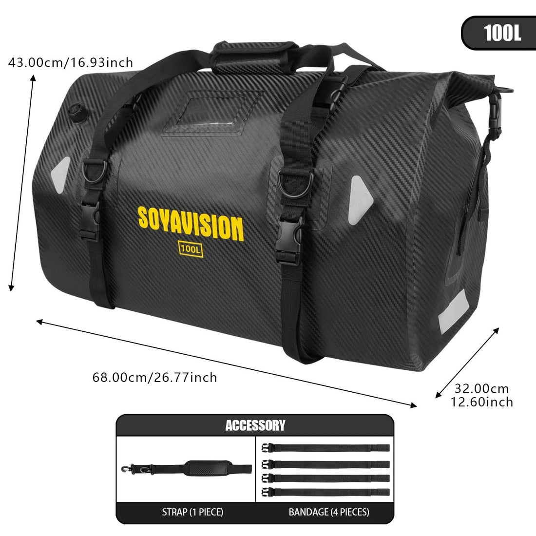 Waterproof Motorcycle Rear Bag 40L/66L/80L/90L – Travel Saddle Luggage