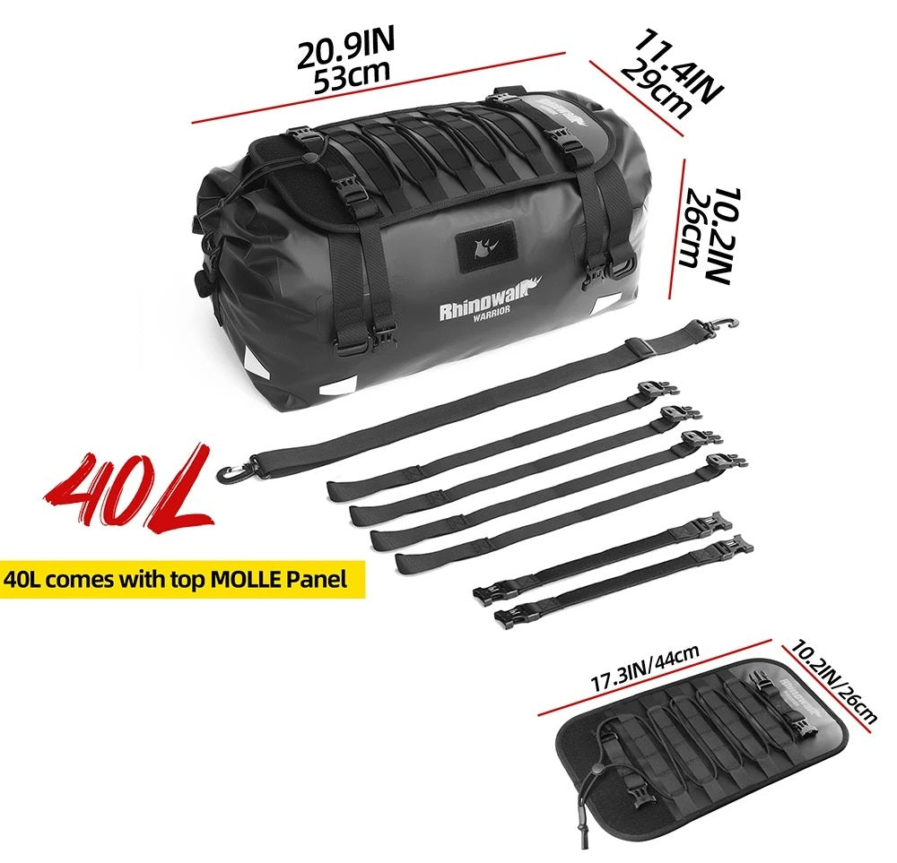 Rhinowalk Motorcycle Back Seat Bag – Waterproof 20L/40L/65L Saddlebag
