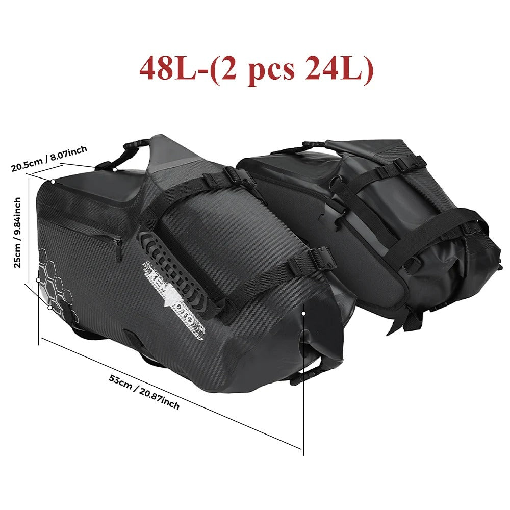 Motorcycle Saddlebags – 28L / 48L Waterproof Side Panniers