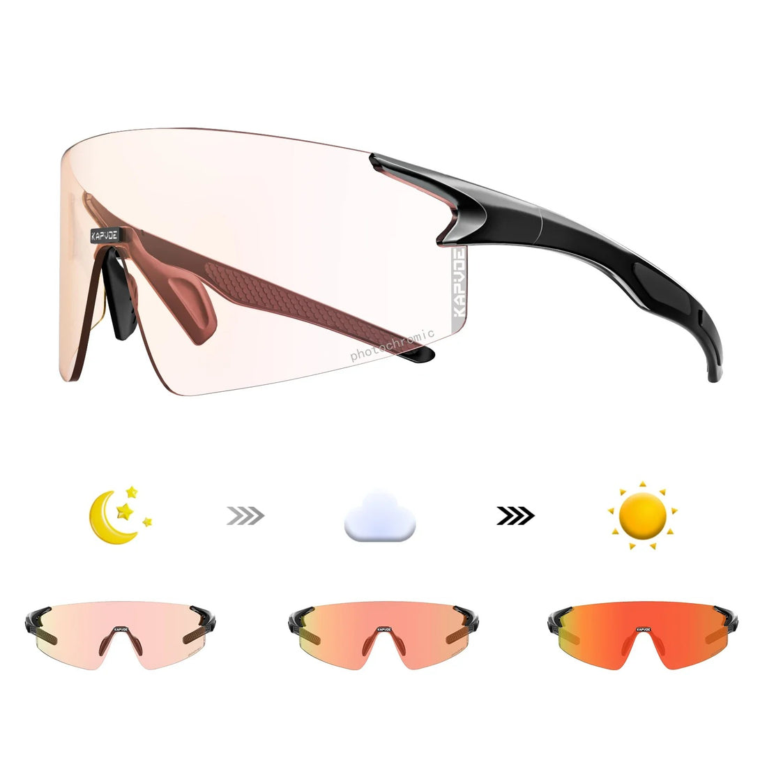Rimless Photochromic Cycling & Motorcycle Sunglasses – Unisex Outdoor Sports Eyewear