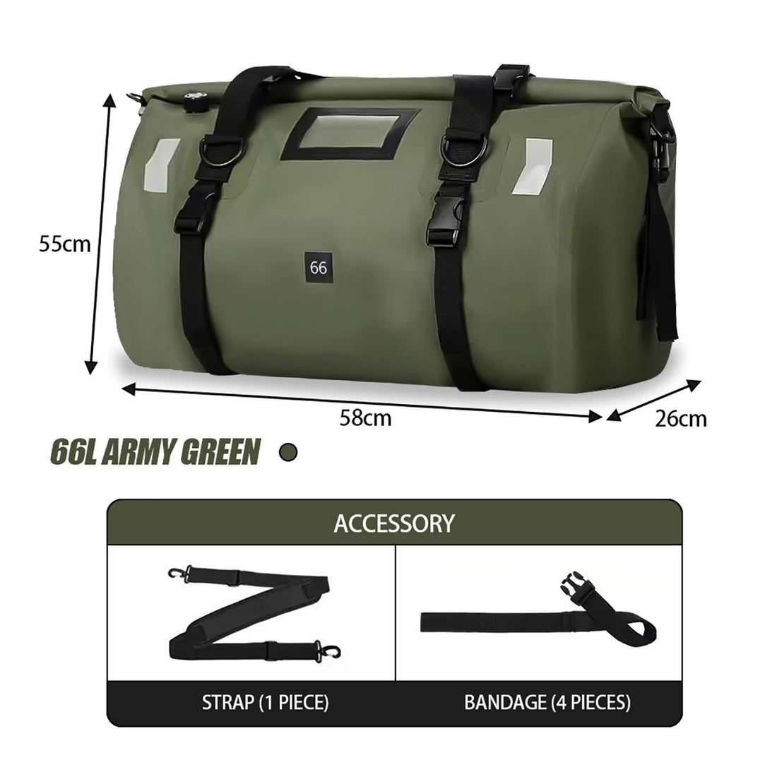 Waterproof Motorcycle Rear Bag 40L/66L/80L/90L – Travel Saddle Luggage