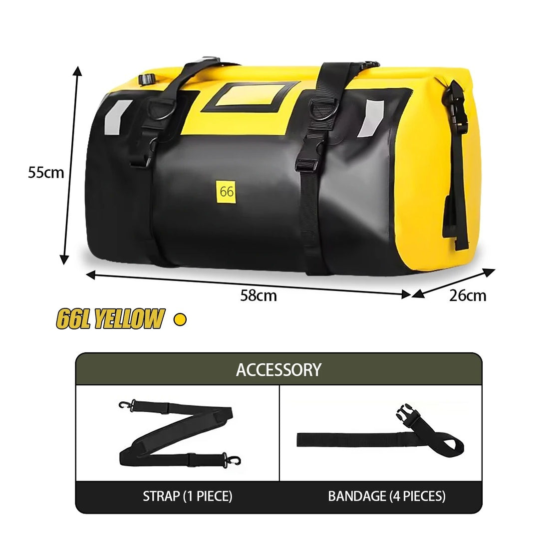 Waterproof Motorcycle Rear Bag 40L/66L/80L/90L – Travel Saddle Luggage