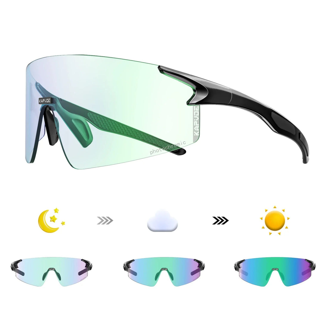 Rimless Photochromic Cycling & Motorcycle Sunglasses – Unisex Outdoor Sports Eyewear