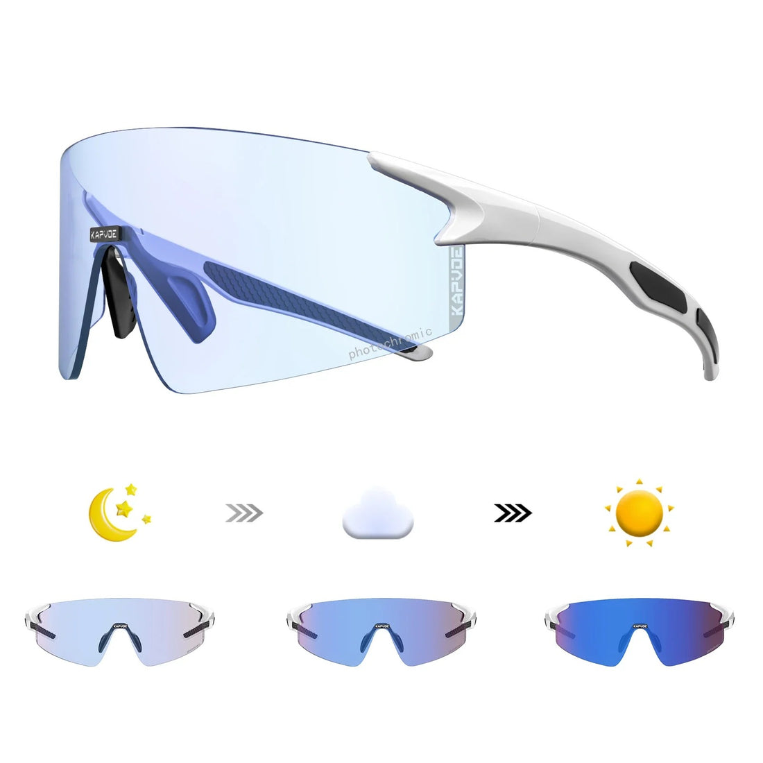Rimless Photochromic Cycling & Motorcycle Sunglasses – Unisex Outdoor Sports Eyewear