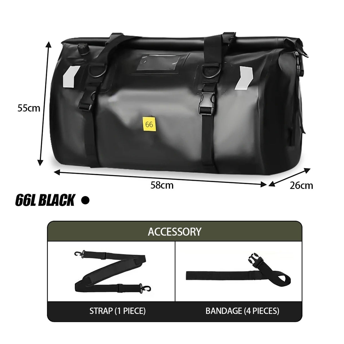 Waterproof Motorcycle Rear Bag 40L/66L/80L/90L – Travel Saddle Luggage