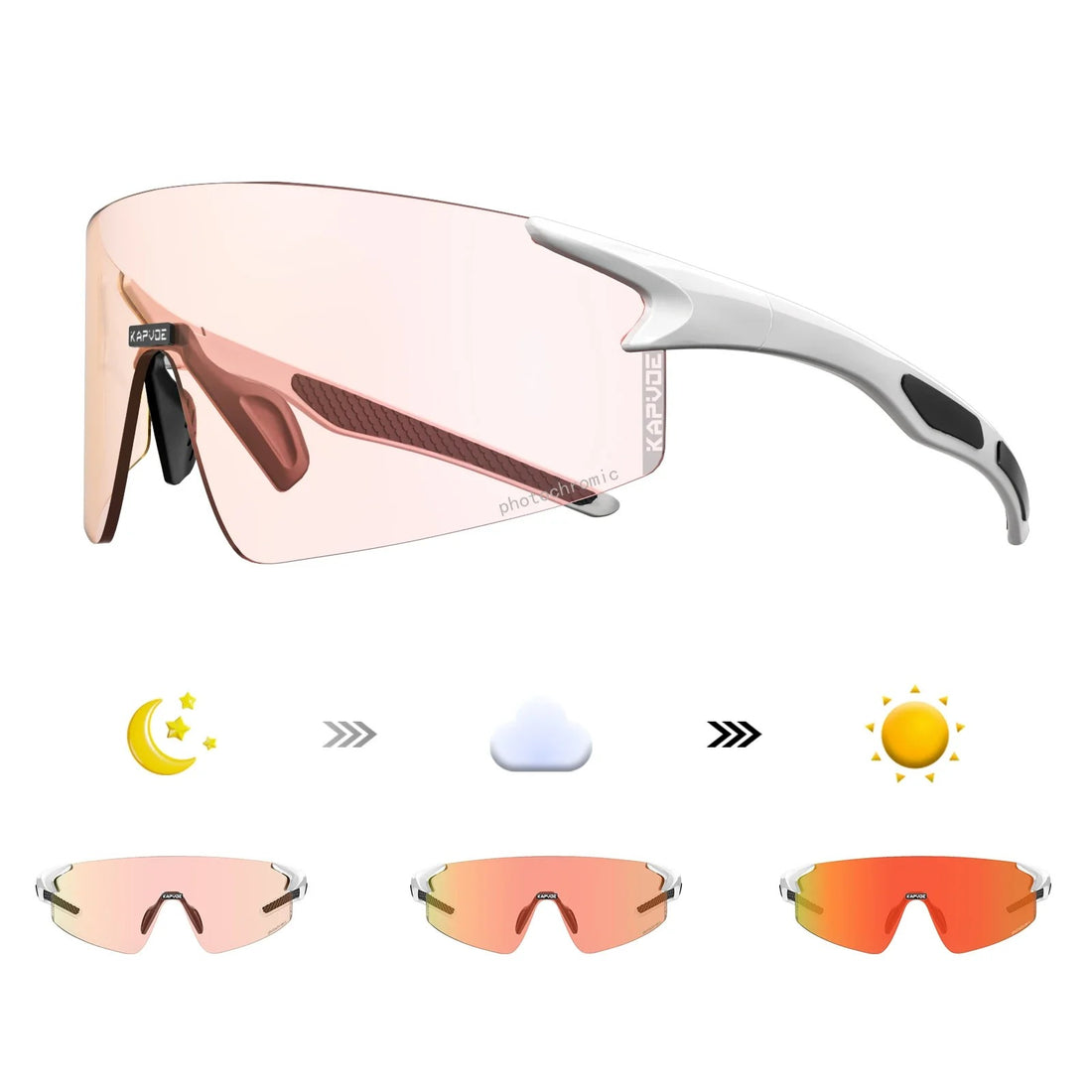 Rimless Photochromic Cycling & Motorcycle Sunglasses – Unisex Outdoor Sports Eyewear
