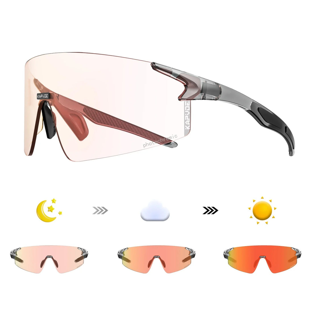 Rimless Photochromic Cycling & Motorcycle Sunglasses – Unisex Outdoor Sports Eyewear