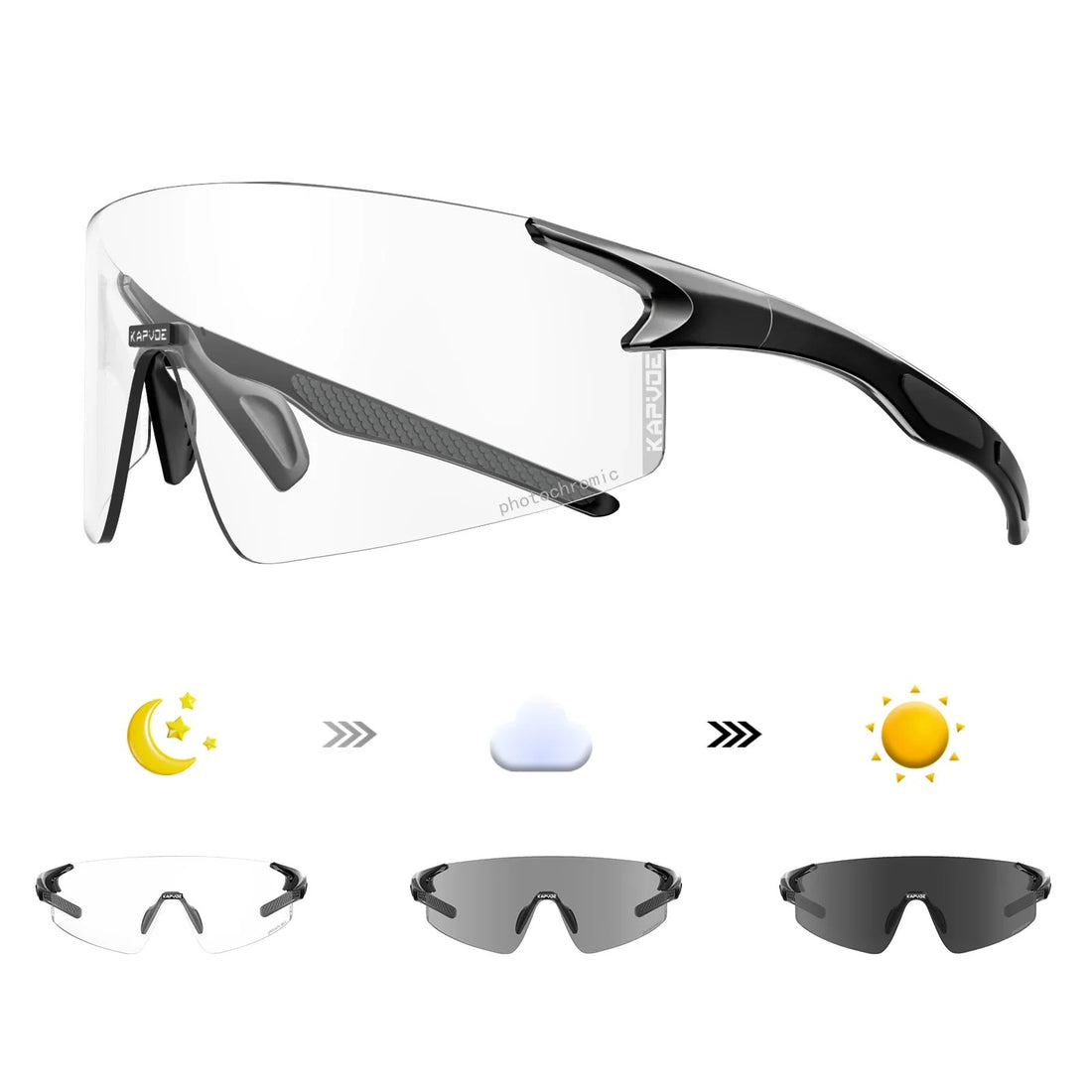 Rimless Photochromic Cycling & Motorcycle Sunglasses – Unisex Outdoor Sports Eyewear